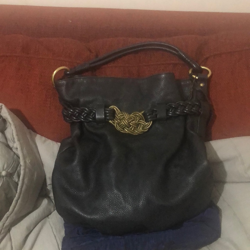Aqua Madonna large leather bucket bag